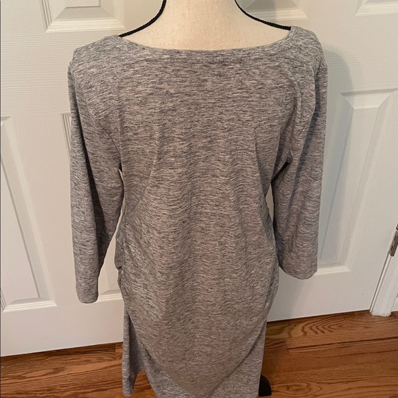 Liz Lange Maternity Gray Long Sleeve Dress Ruched Sides XL EUC Comfortable - Picture 5 of 7
